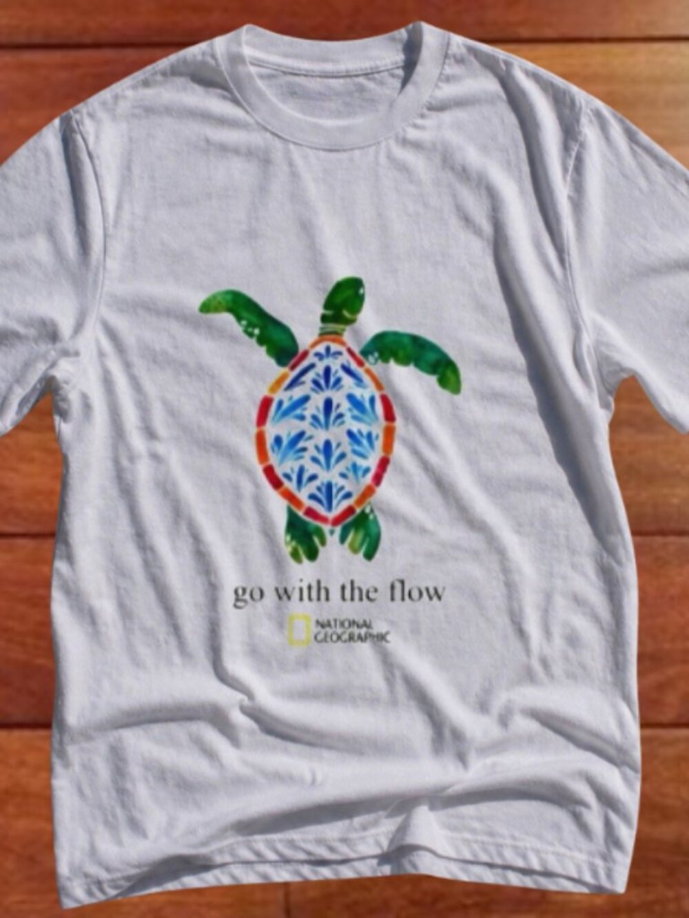 Cute Sea Turtle "Go With The Flow" National Geographic Graphic Tee